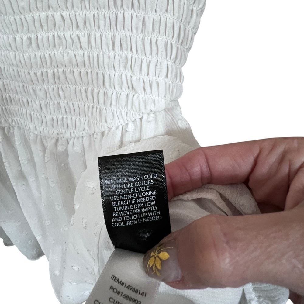 Torrid White Textured Peplum Blouse - Picture 4 of 5